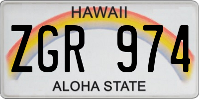 HI license plate ZGR974