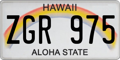 HI license plate ZGR975