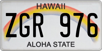 HI license plate ZGR976