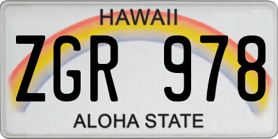 HI license plate ZGR978