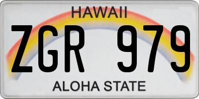 HI license plate ZGR979