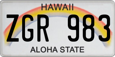 HI license plate ZGR983