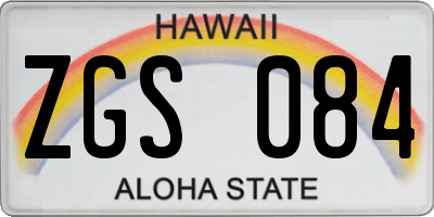 HI license plate ZGS084