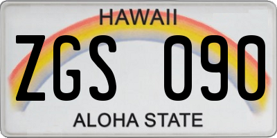 HI license plate ZGS090