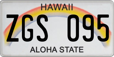 HI license plate ZGS095