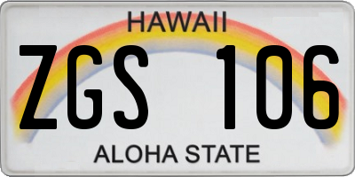 HI license plate ZGS106