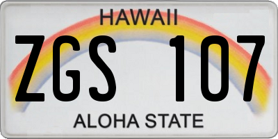 HI license plate ZGS107