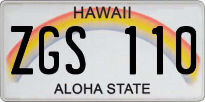 HI license plate ZGS110
