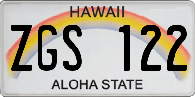 HI license plate ZGS122