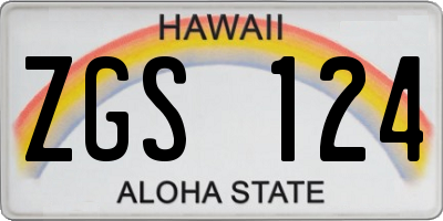 HI license plate ZGS124