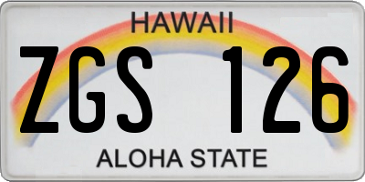 HI license plate ZGS126