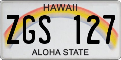 HI license plate ZGS127