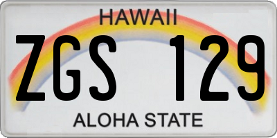 HI license plate ZGS129