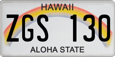 HI license plate ZGS130