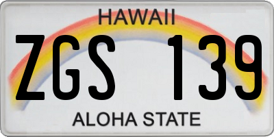 HI license plate ZGS139