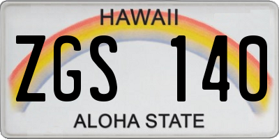 HI license plate ZGS140