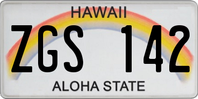HI license plate ZGS142