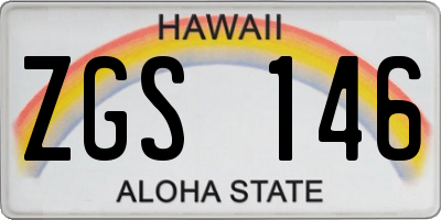 HI license plate ZGS146