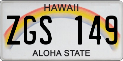 HI license plate ZGS149