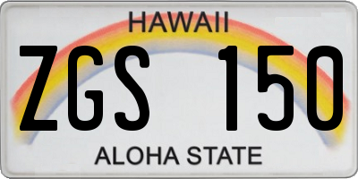 HI license plate ZGS150