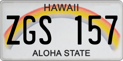 HI license plate ZGS157