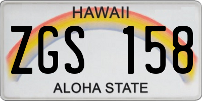 HI license plate ZGS158
