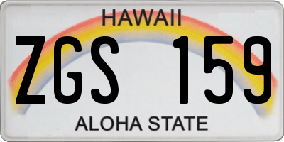HI license plate ZGS159