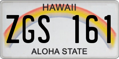 HI license plate ZGS161
