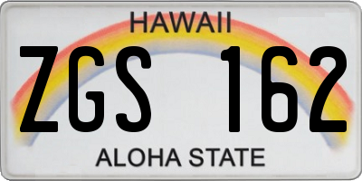 HI license plate ZGS162