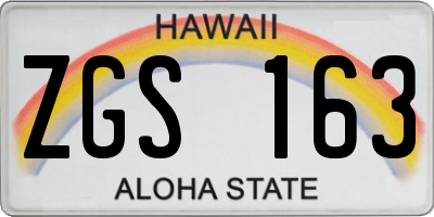 HI license plate ZGS163