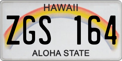 HI license plate ZGS164