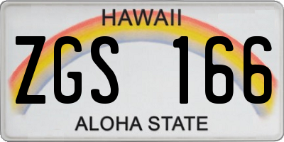 HI license plate ZGS166