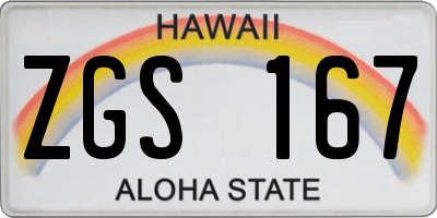 HI license plate ZGS167