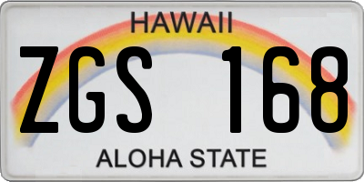 HI license plate ZGS168