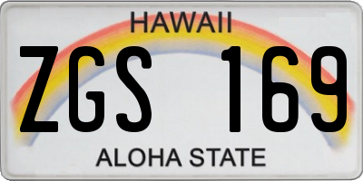 HI license plate ZGS169