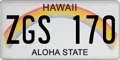 HI license plate ZGS170