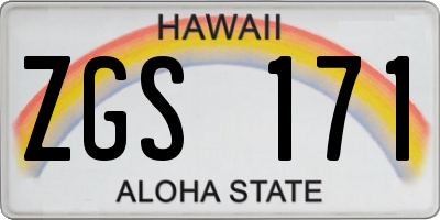 HI license plate ZGS171