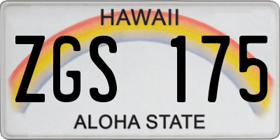 HI license plate ZGS175