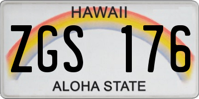 HI license plate ZGS176