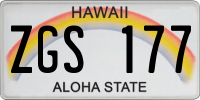 HI license plate ZGS177