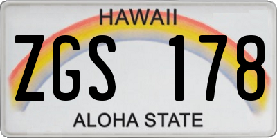 HI license plate ZGS178