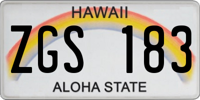 HI license plate ZGS183