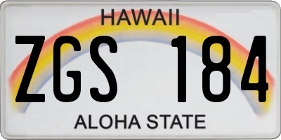HI license plate ZGS184