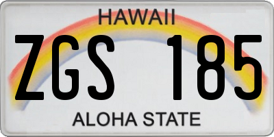 HI license plate ZGS185