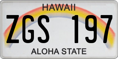 HI license plate ZGS197