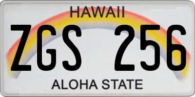 HI license plate ZGS256