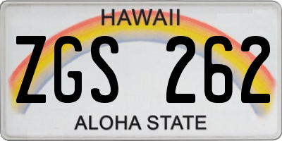 HI license plate ZGS262