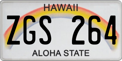 HI license plate ZGS264