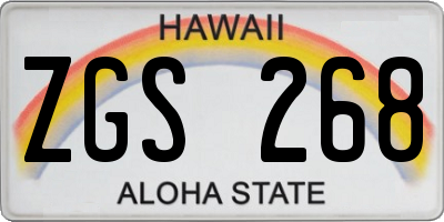 HI license plate ZGS268