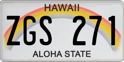 HI license plate ZGS271